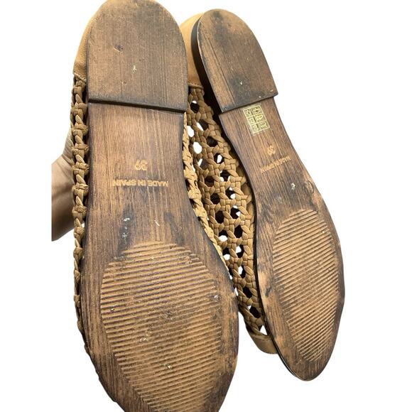 Sundance Delphia Leather Peep Toe Sandals Size 39-US 8.5 Brown - Picture 9 of 11